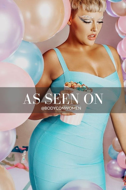 Sky Blue Sweetheart Wide Strap Criss Cross Bandage Bodycon Mini Dress