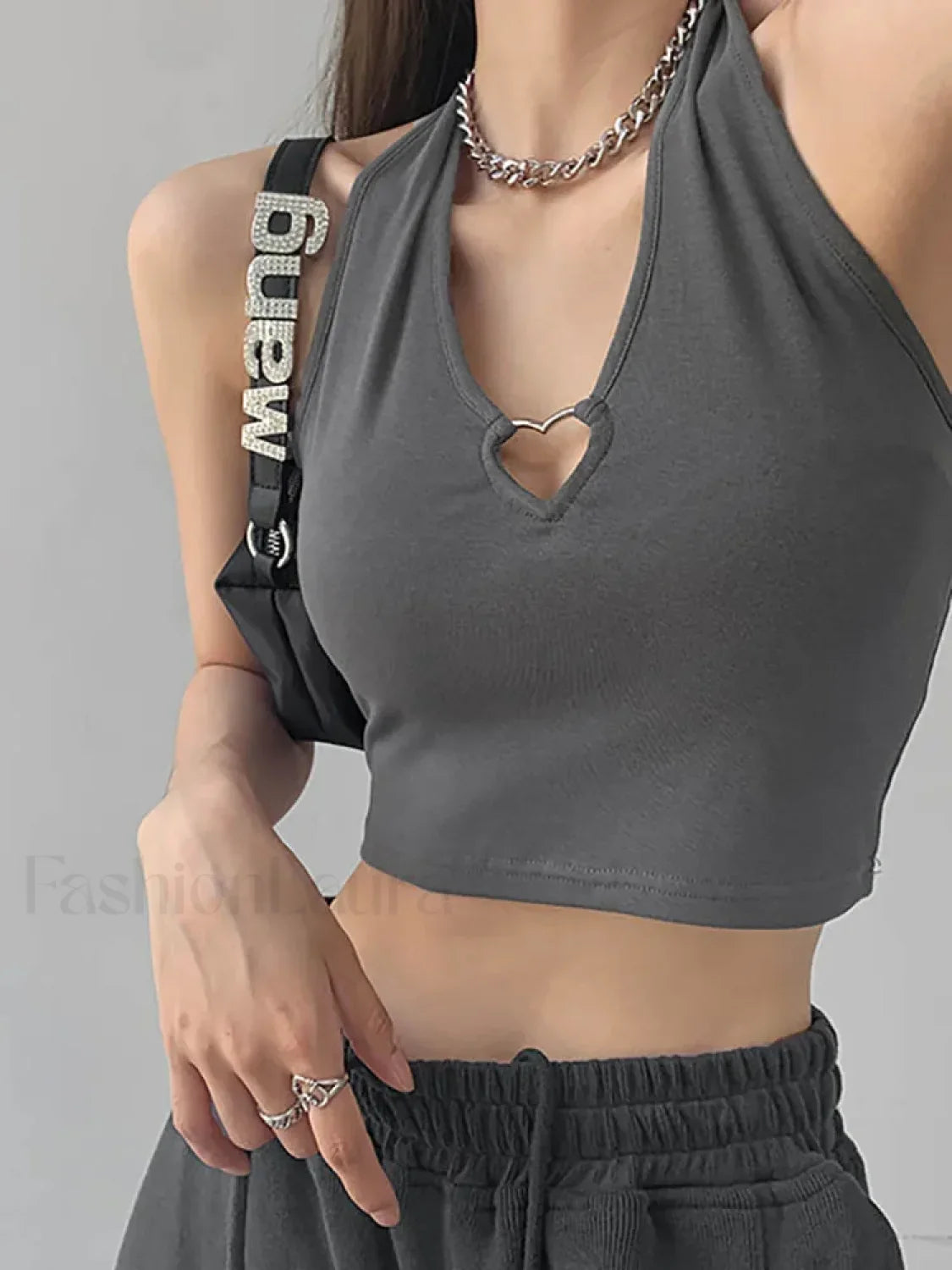 Heliar V-neck Cropped Knitted Tank Top