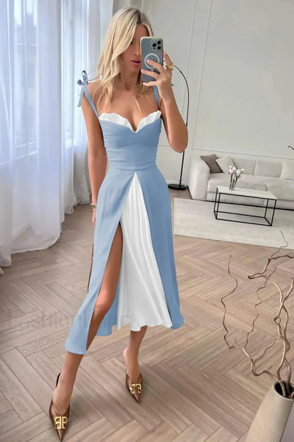 High Waist Stylish Satin Wrap Dress