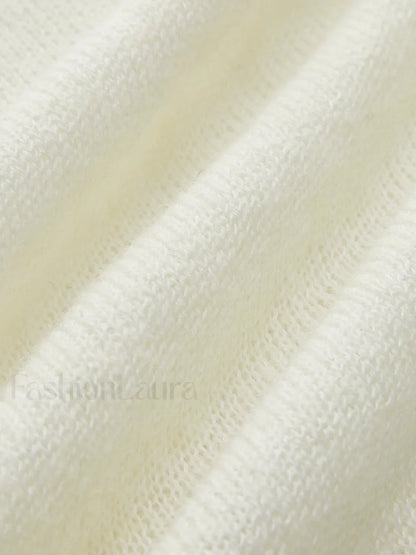Hollow Draped Snug Knit Top