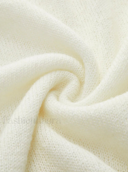 Hollow Draped Snug Knit Top