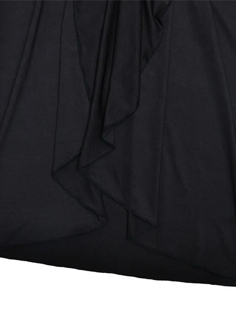 Mock Neck Long Sleeve Waist Knot Ruched High Split Column Maxi Dress