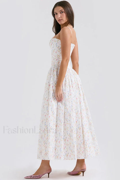 Isabella White Stylish Cotton Sundress
