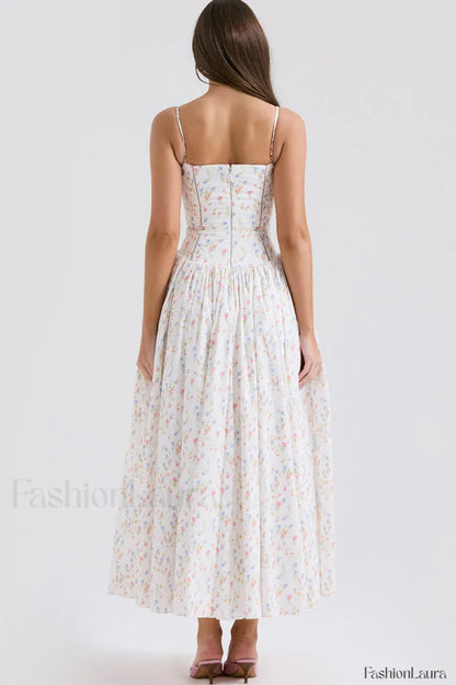 Isabella White Stylish Cotton Sundress