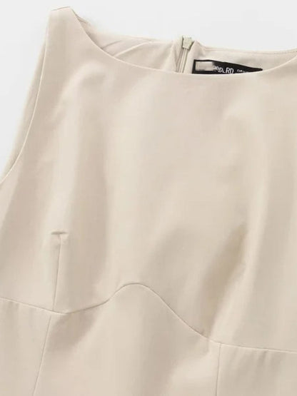 Sleeveless Bustier Seam Drop Waist Ribbon Bow Ruffle Hem Mini Dress
