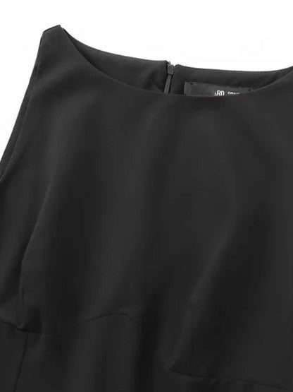 Sleeveless Bustier Seam Drop Waist Ribbon Bow Ruffle Hem Mini Dress