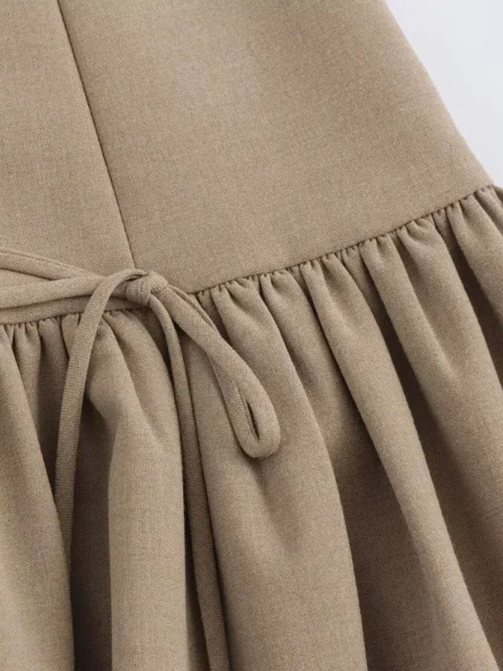 Sleeveless Bustier Seam Drop Waist Ribbon Bow Ruffle Hem Mini Dress