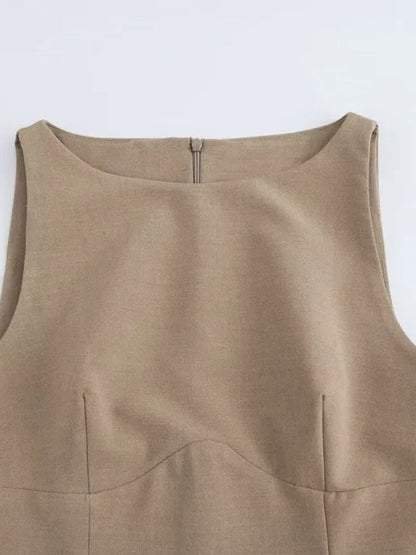 Sleeveless Bustier Seam Drop Waist Ribbon Bow Ruffle Hem Mini Dress