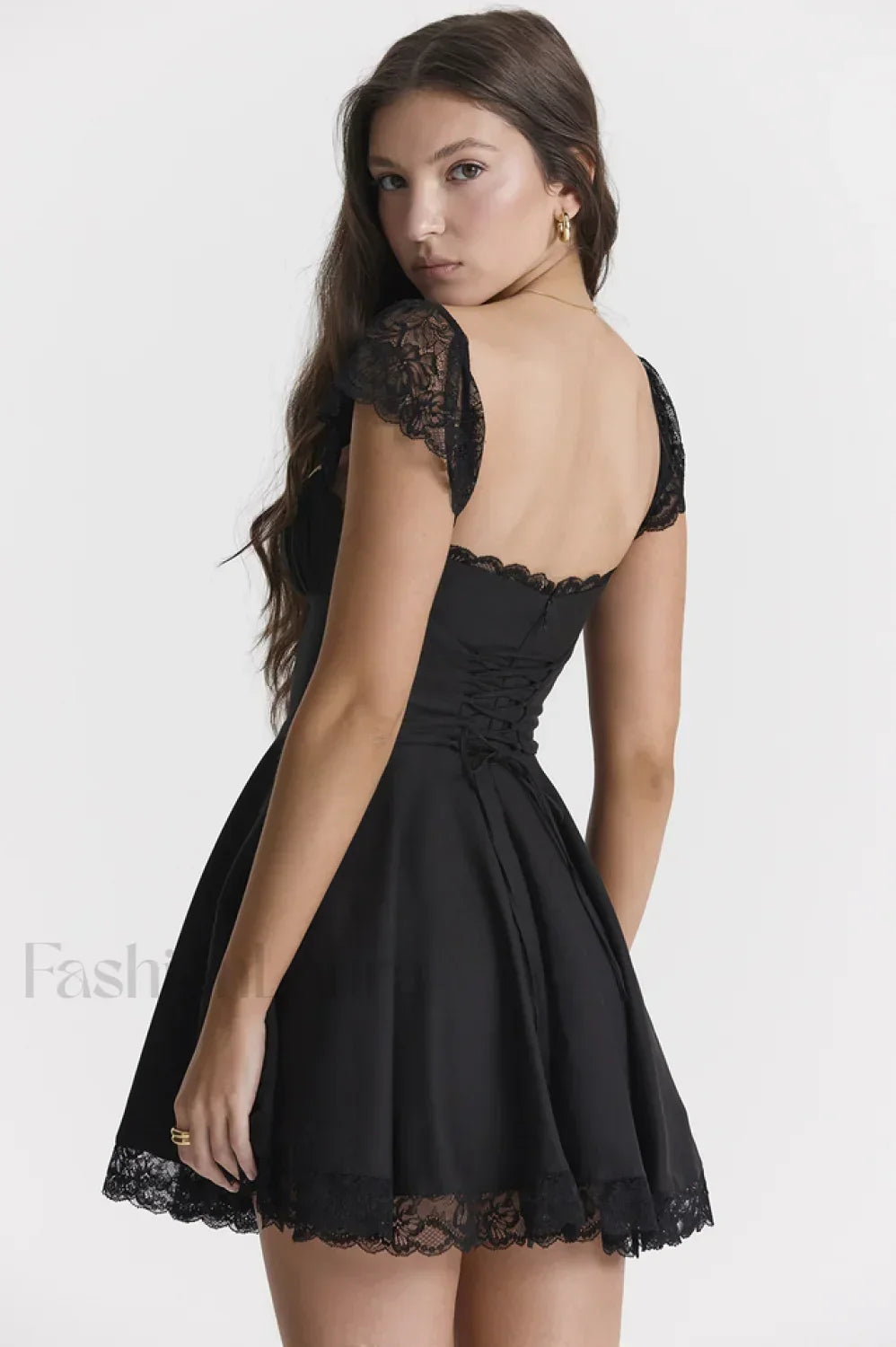 Kaia Black Stylish A-Line Mini Dress