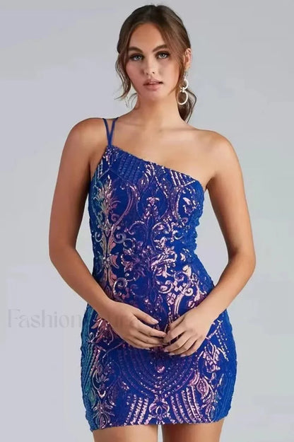 Karla Sequin Iridescent Charming Bodycon Party Dress