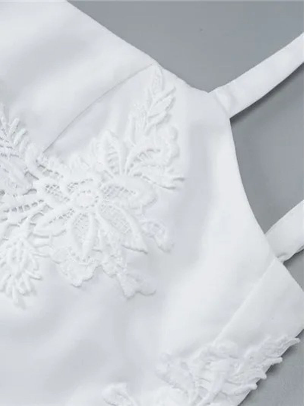 Spaghetti Strap Scoop Lace Panel Drop Waist Bubble Hem Mini Dress