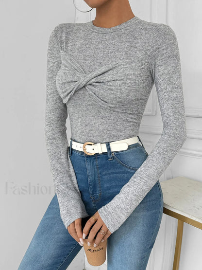 Knotted Skinny Jersey Top