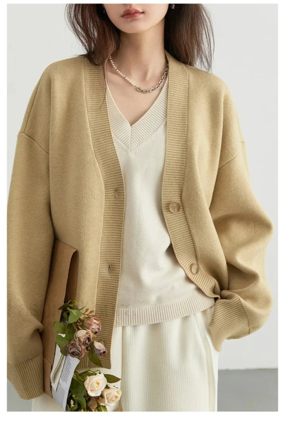 Korean Style Long Sleeve Cardigan