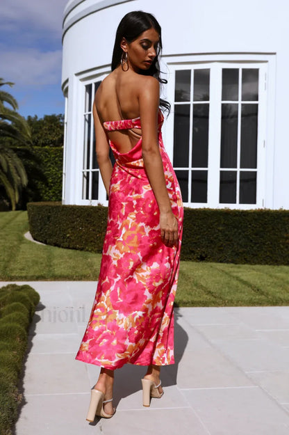 Kyra Satin Stylish Midi Dress