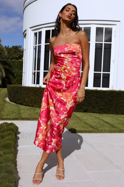 Kyra Satin Stylish Midi Dress