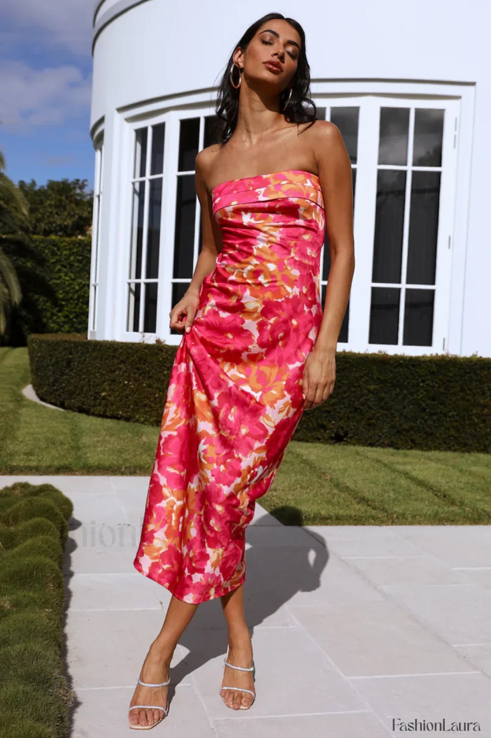 Kyra Satin Stylish Midi Dress