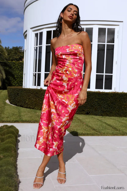 Kyra Satin Stylish Midi Dress