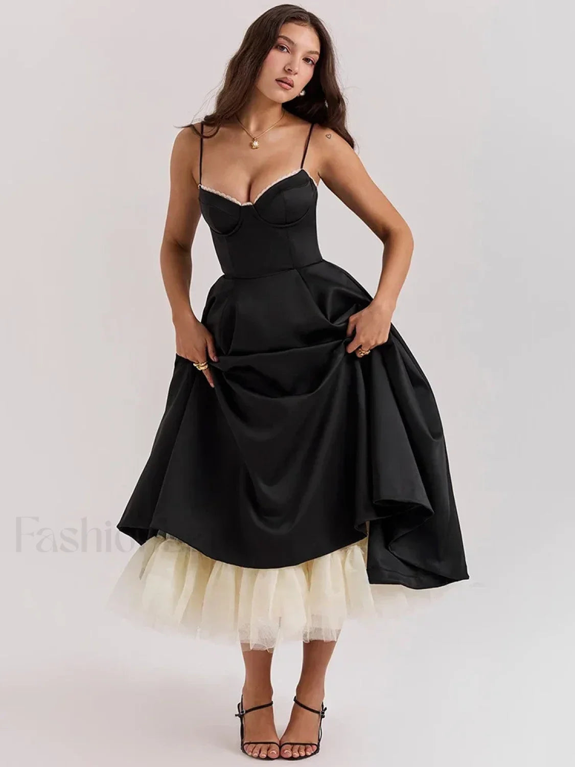 Lace-Draped Off-Shoulder Midi Dress