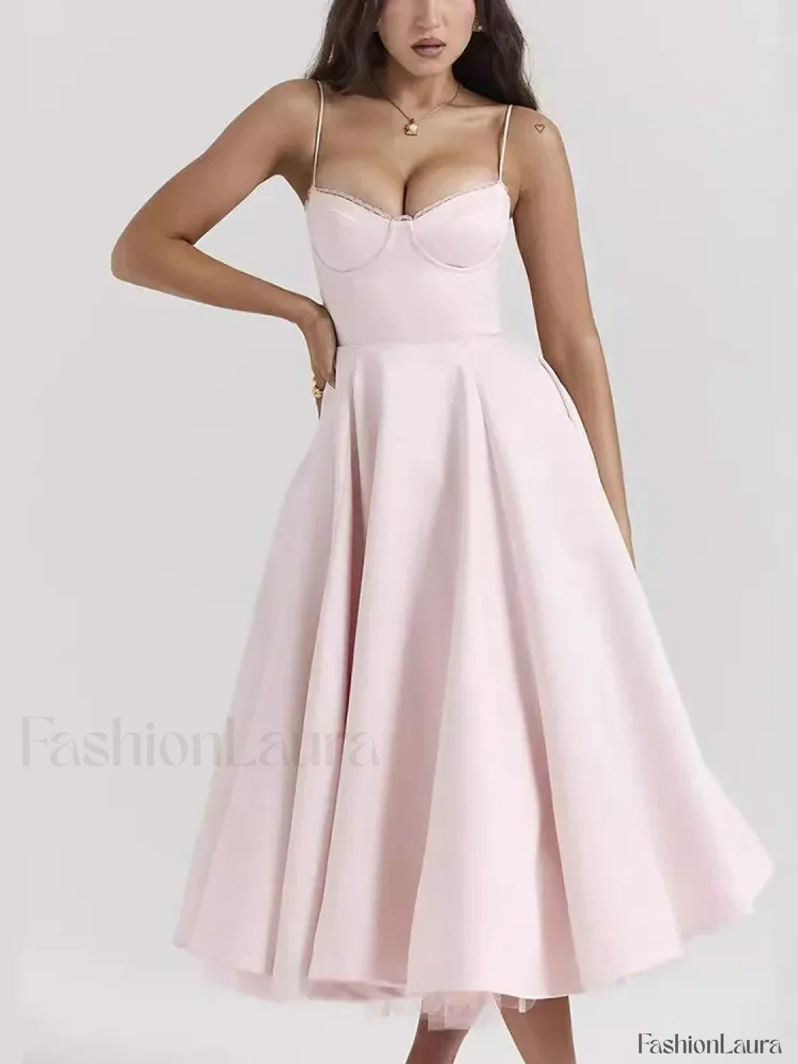 Lace-Draped Off-Shoulder Midi Dress