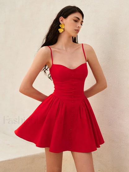 Lace-Up Back Cami Dress