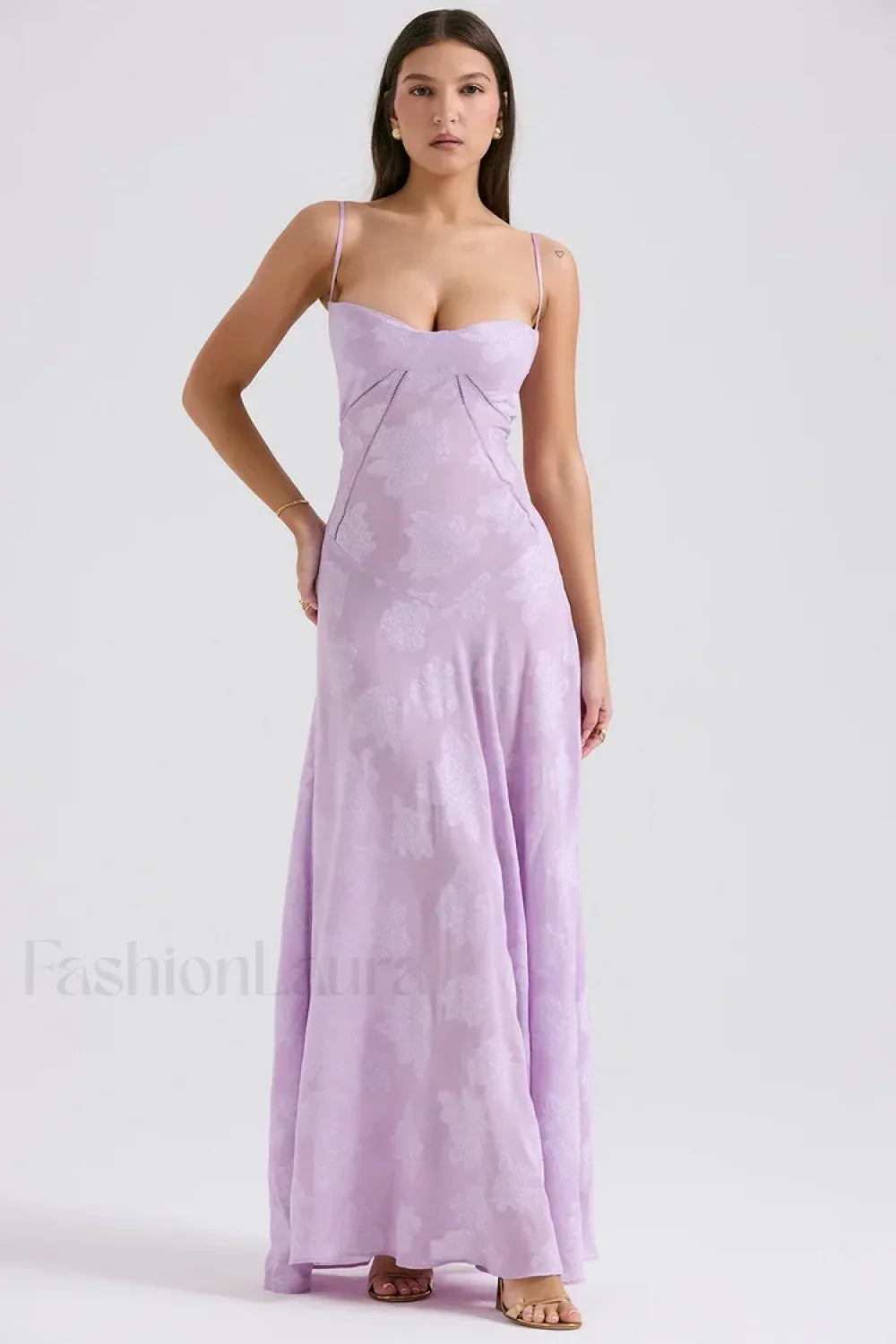 Lace-up Black Prom Maxi Dress