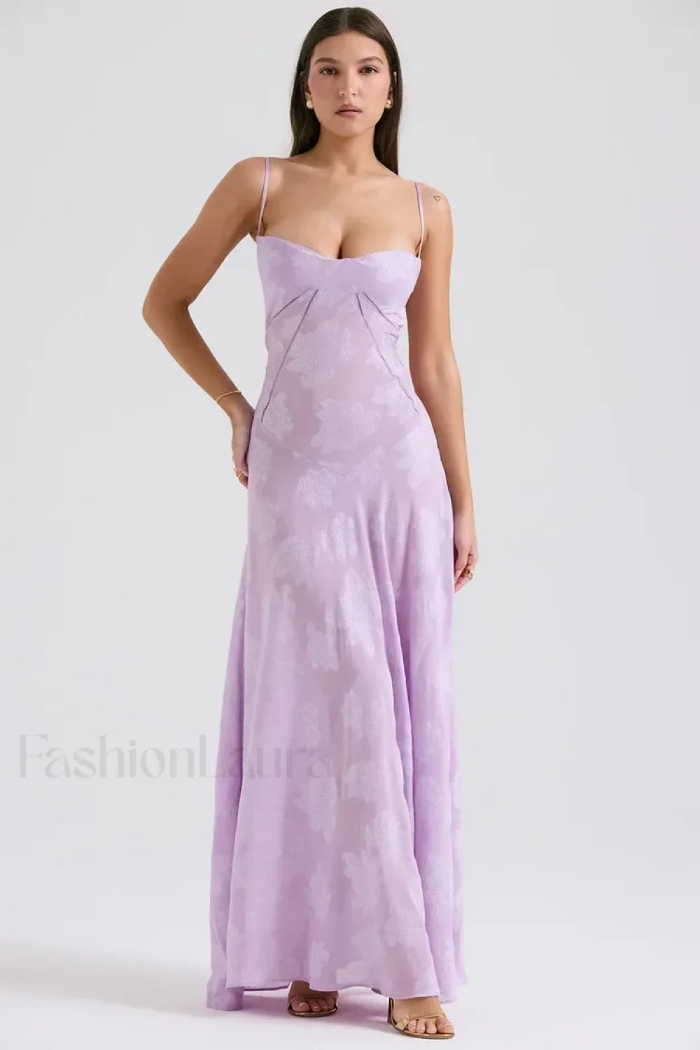 Lace-up Black Prom Maxi Dress