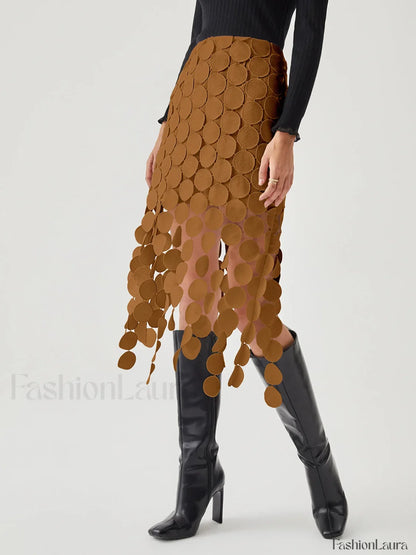 Laser Cut Multi Trendy Circle Double Layered Skirt