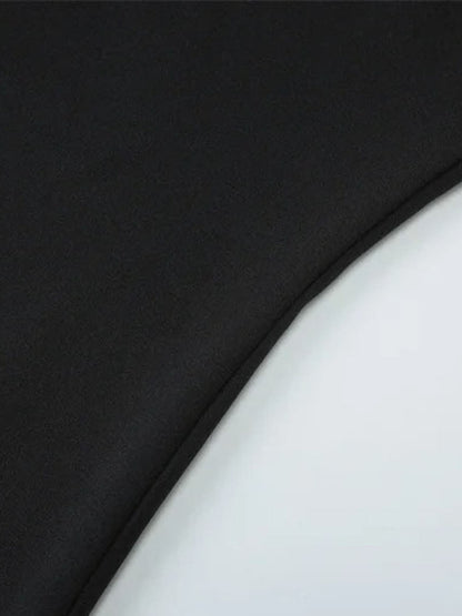 Halter Neck Square Neck Contrast Band Bodycon Maxi Dress