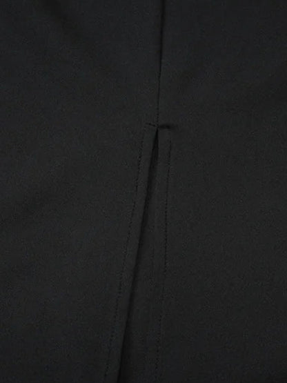 Halter Neck Square Neck Contrast Band Bodycon Maxi Dress