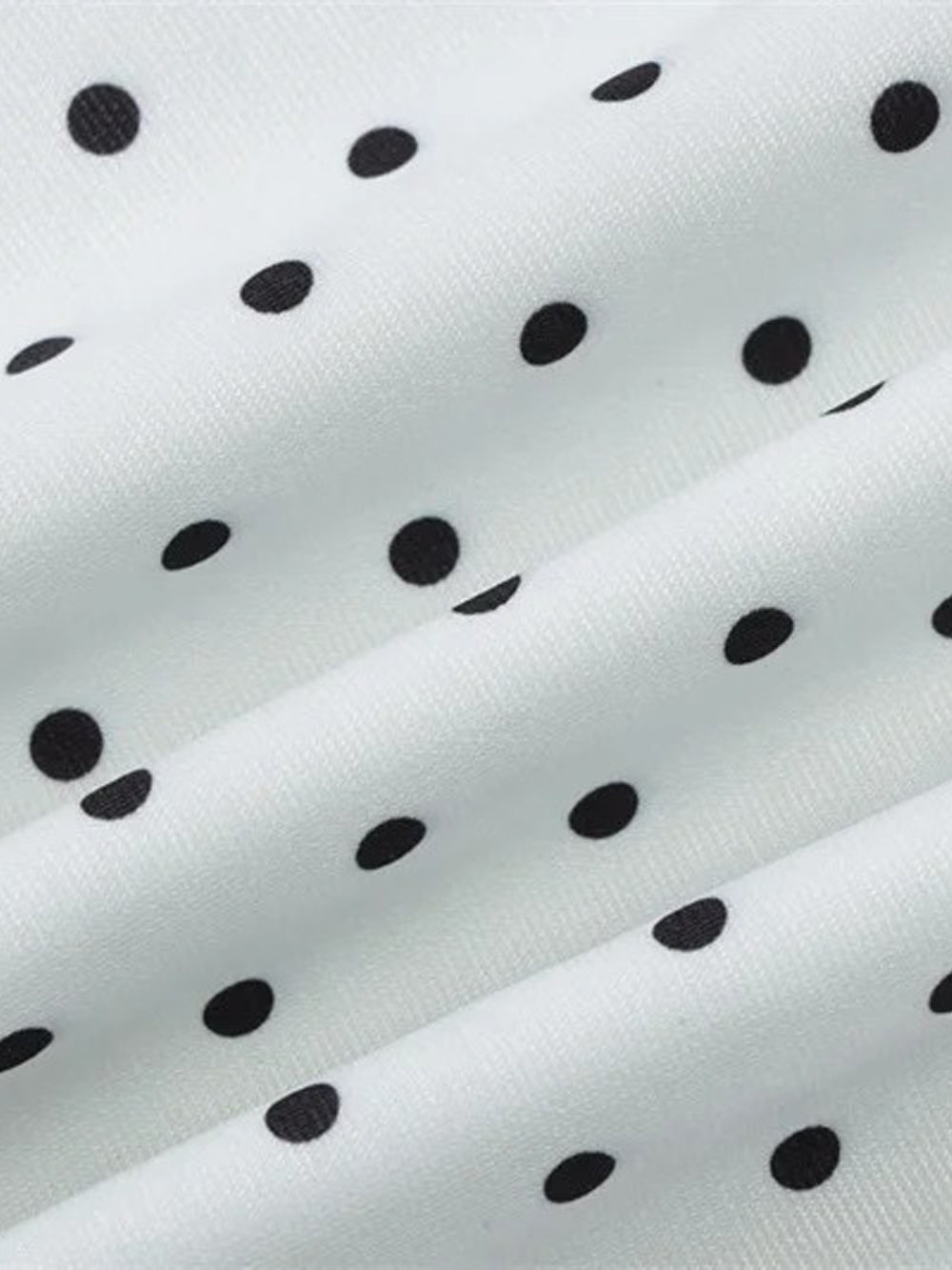 White Polka Dot Halter Neck Deep V-Neck Pocket Mini Dress