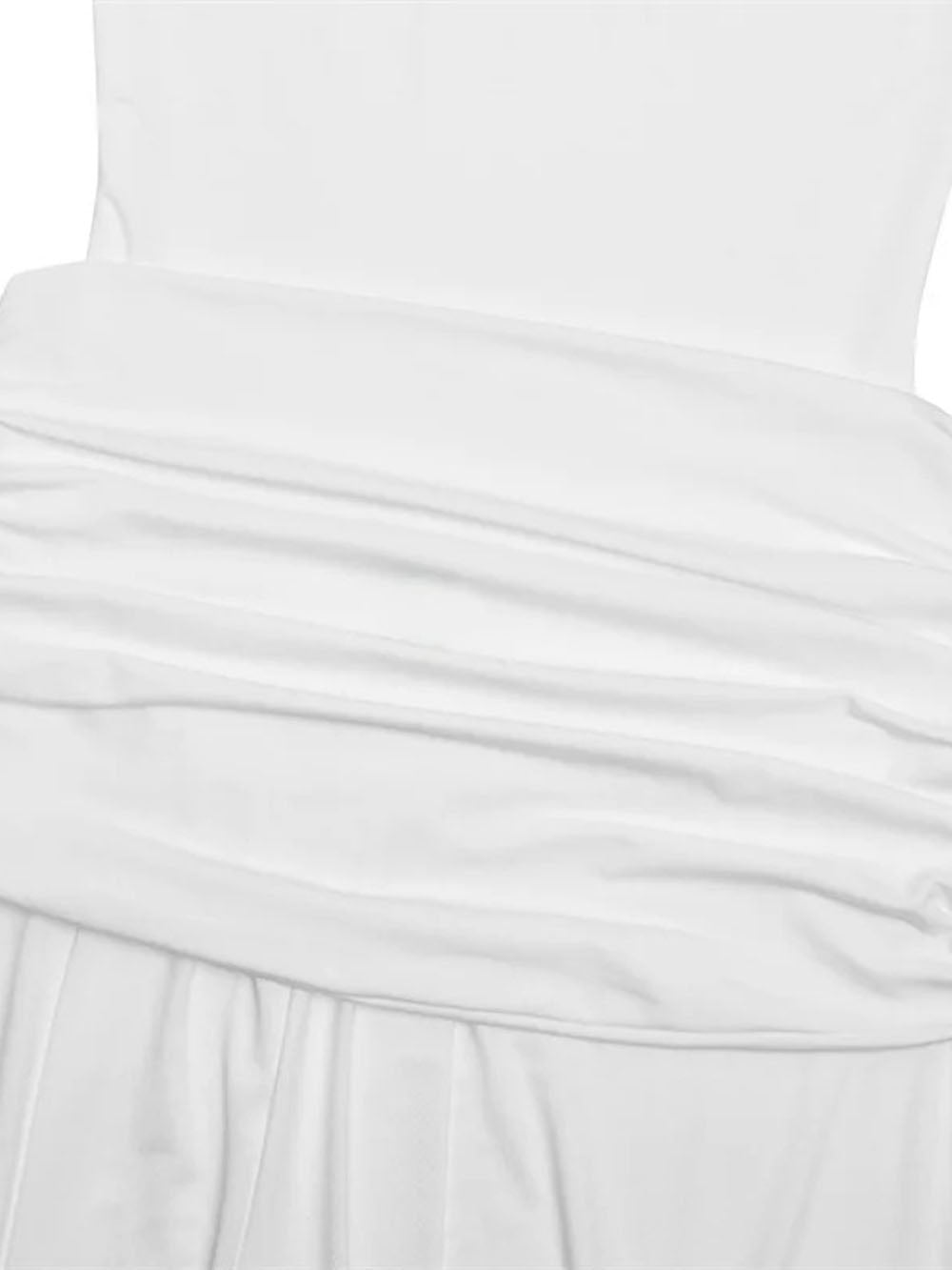Scoop Neck Ruched Drape Waist High Split Maxi Dress