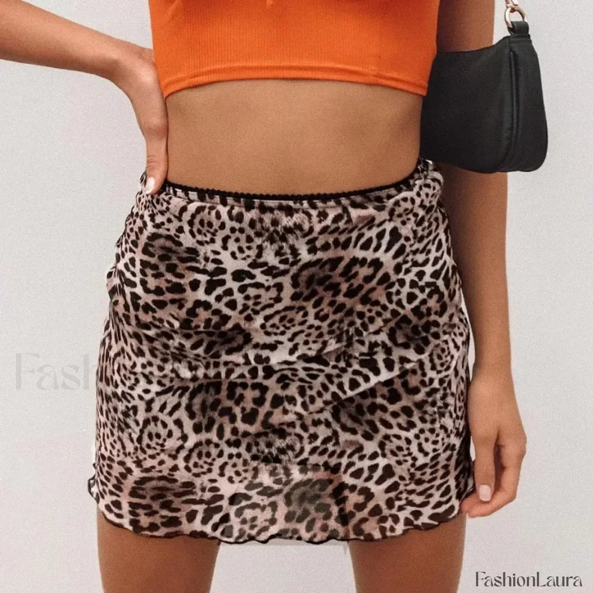 Leopard Printed Vintage Wrap Skirt