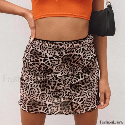 Leopard Printed Vintage Wrap Skirt