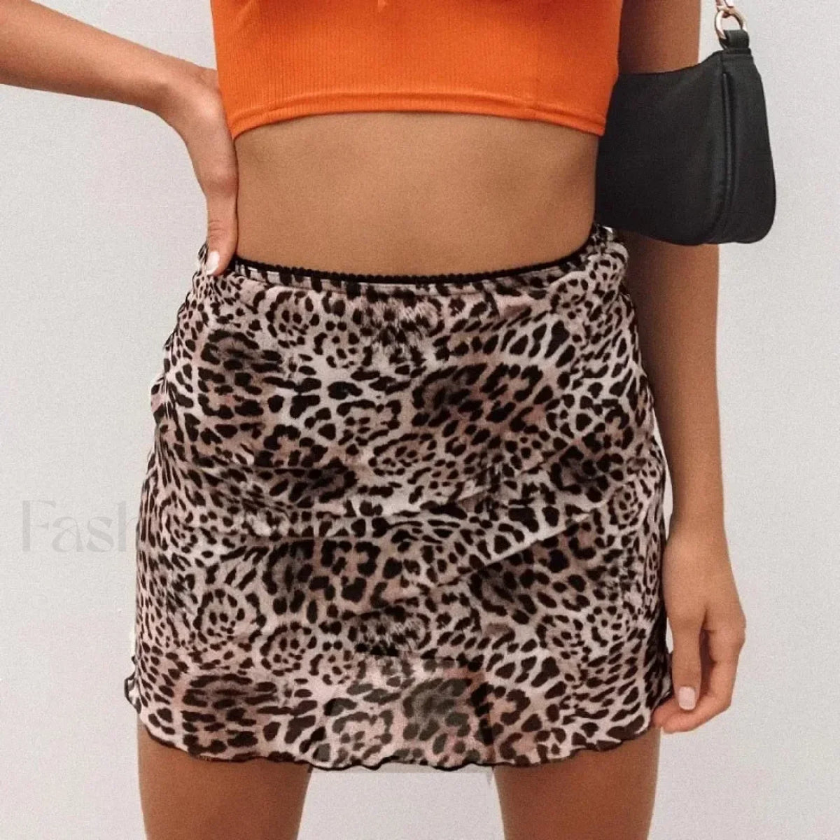 Leopard Printed Vintage Wrap Skirt