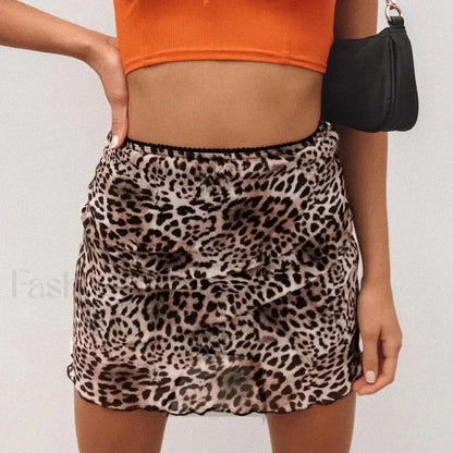 Leopard Printed Vintage Wrap Skirt