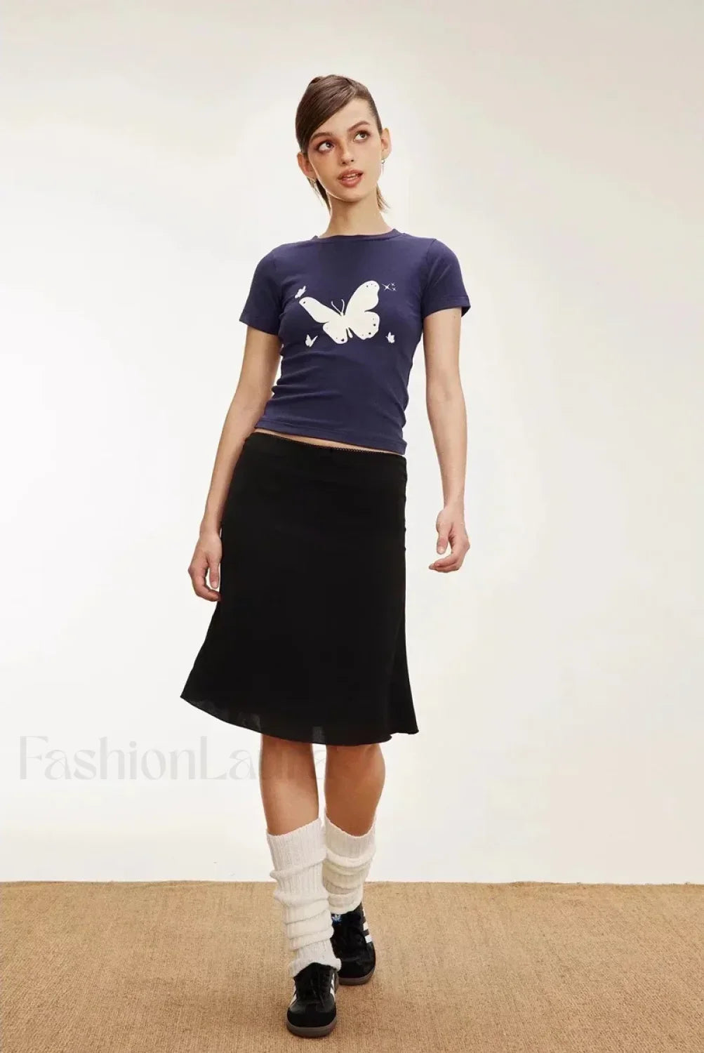 Lettuce-Edge Mesh Plaid Skirt
