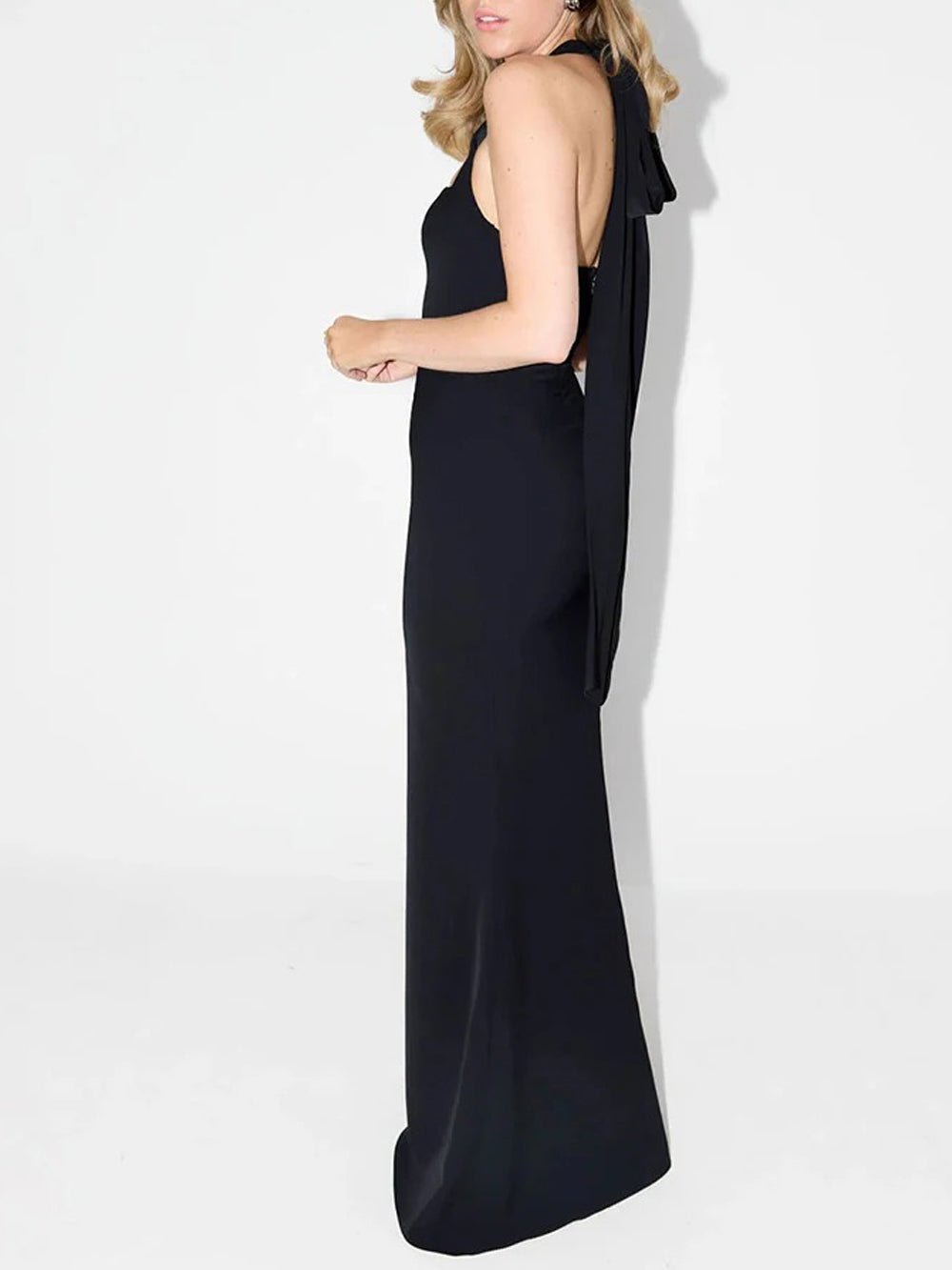 Square Neck Wide Strap Mermaid Hem Maxi Dress