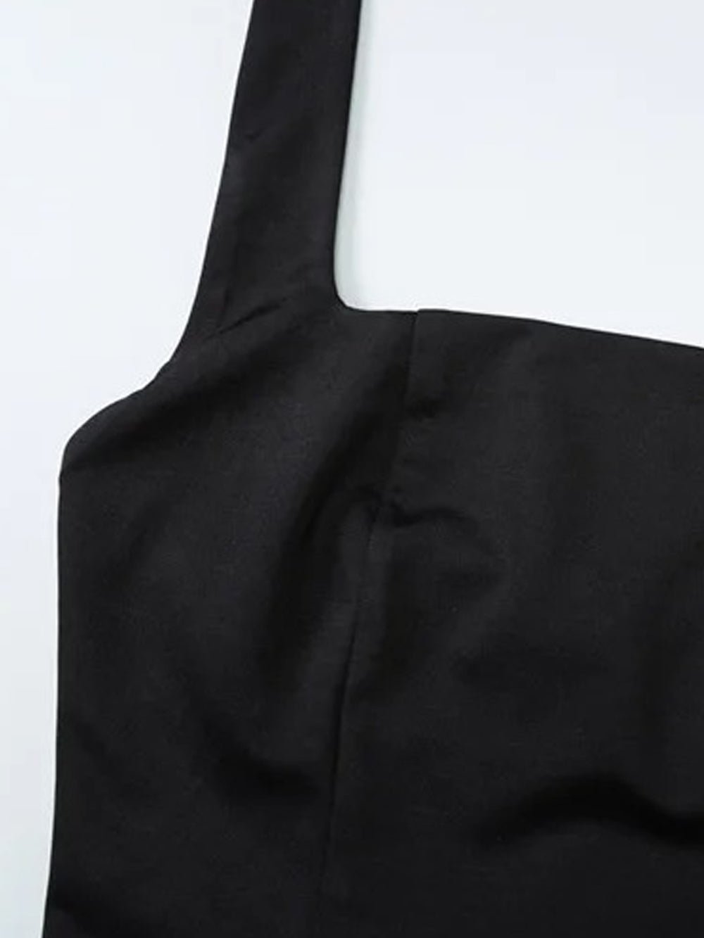Square Neck Wide Strap Mermaid Hem Maxi Dress