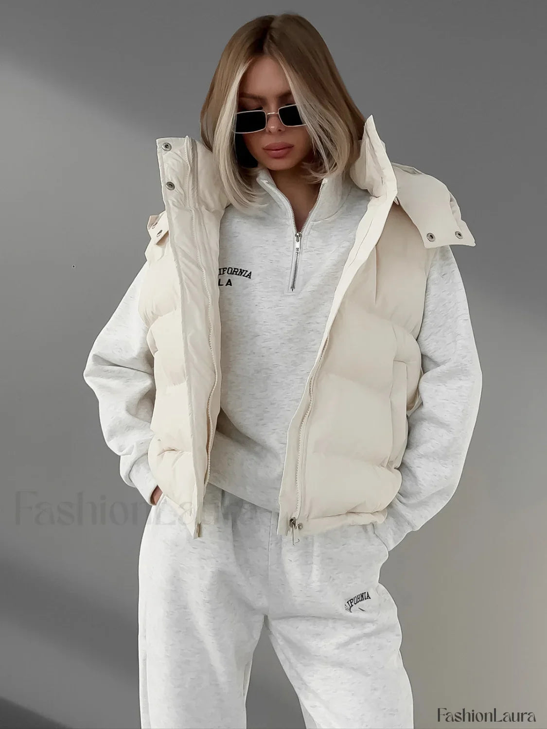 Lightweight Quilted Graceful Puffer Down Coat