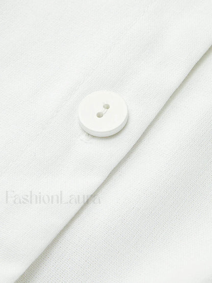 Linen Blends Button Up Tank Top