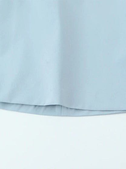 Blue Off Shoulder Oversized Bow Neckline Shift Mini Dress