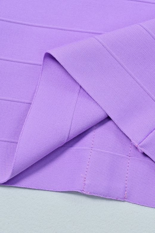 Violet Purple Sweetheart Neck Chevron Waist Panel Bandage Bodycon Mini Dress