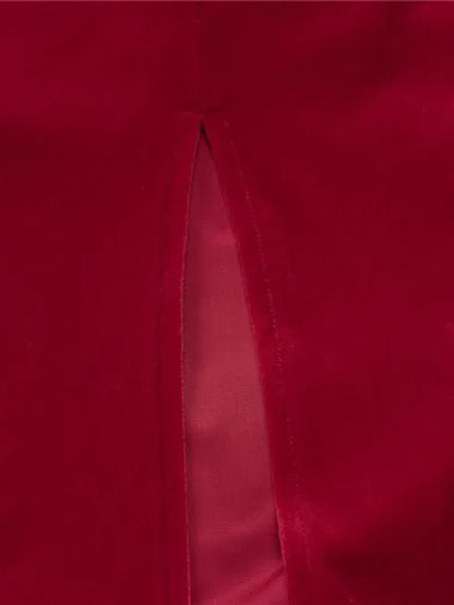 Velvet Halter Cowl Neck Bodycon Midi Dress
