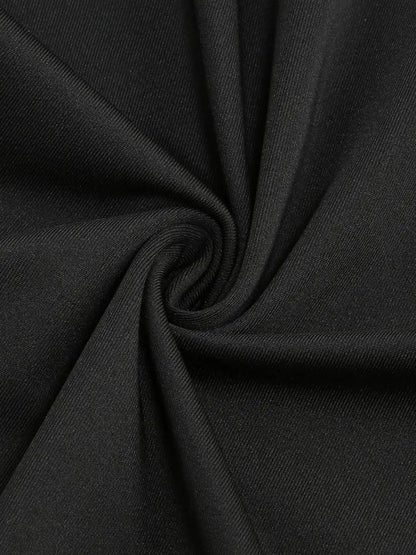 Black Strapless Sweetheart Twist Front Midriff Cut Out Ruched Bodycon Maxi Dress
