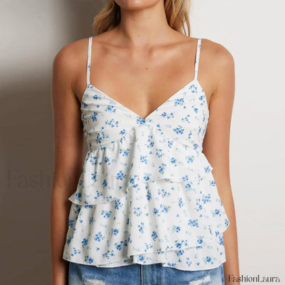 Maternity Ruffled Floral Crop Top