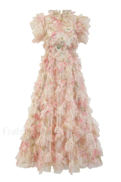 Maxine Floral Embroidery Charming Sleeveless Maxi Dress
