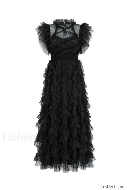 Maxine Floral Embroidery Charming Sleeveless Maxi Dress