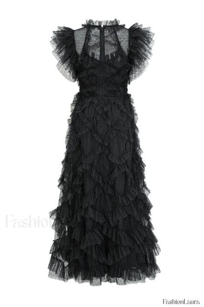 Maxine Floral Embroidery Charming Sleeveless Maxi Dress