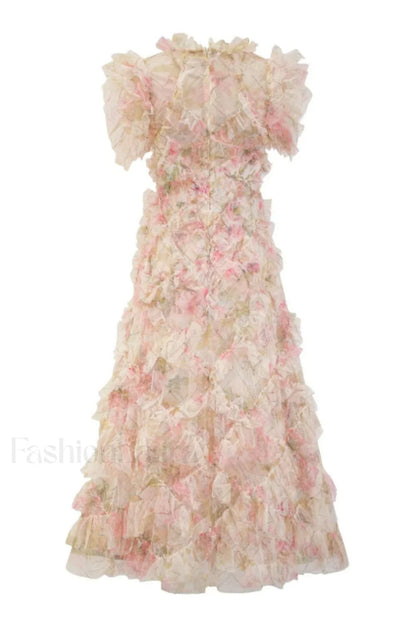 Maxine Floral Embroidery Charming Sleeveless Maxi Dress