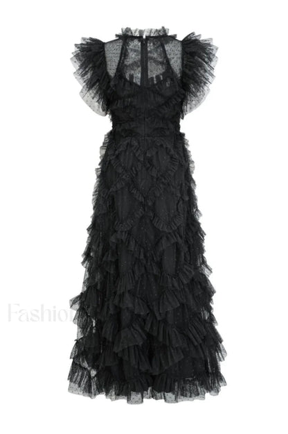 Maxine Floral Embroidery Charming Sleeveless Maxi Dress